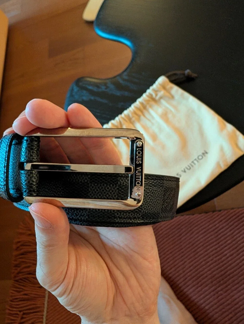 Louis Vuitton 30mm Damier Graphite belt